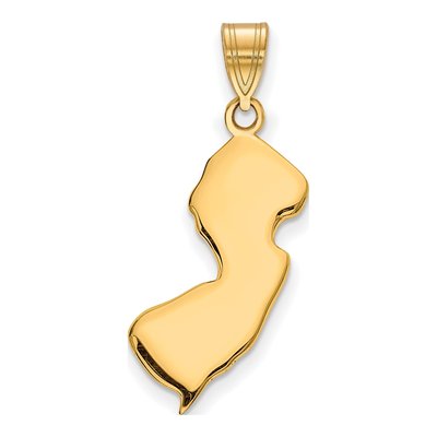 Gold-Plated Sterling Silver Jersey State Pendant