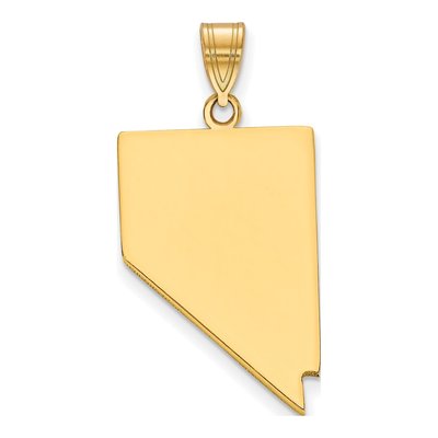 Gold-Plated Sterling Silver Nevada State Pendant