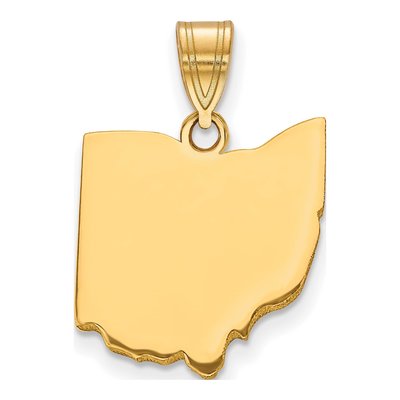 Gold-Plated Sterling Silver Ohio State Pendant