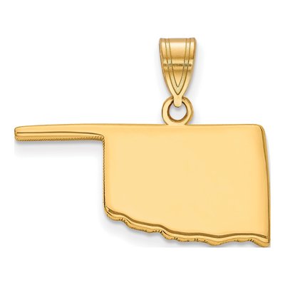 Gold-Plated Sterling Silver Oklahoma State Pendant
