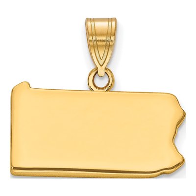 Gold-Plated Sterling Silver Pennsylvania State Pendant