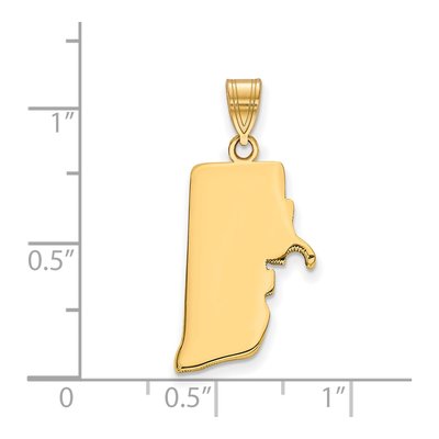 Gold-Plated Sterling Silver Rhode Island State Pendant – view 2