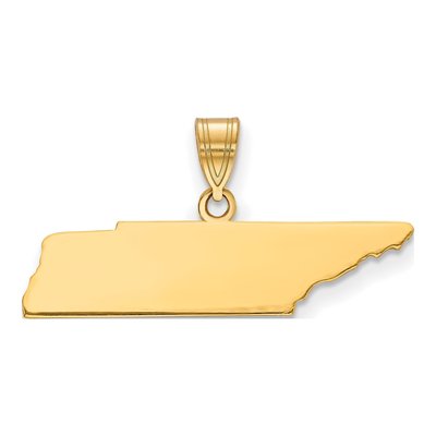 Gold-Plated Sterling Silver Tennessee State Pendant