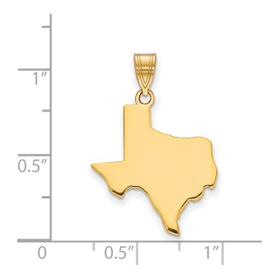 Gold-Plated Sterling Silver Texas State Pendant – view 2