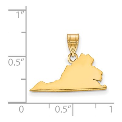 Gold-Plated Sterling Silver Virginia State Pendant – view 3