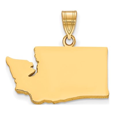 Gold-Plated Sterling Silver Washington State Pendant