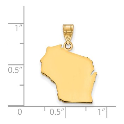 Gold-Plated Sterling Silver Wisconsin State Pendant – view 2
