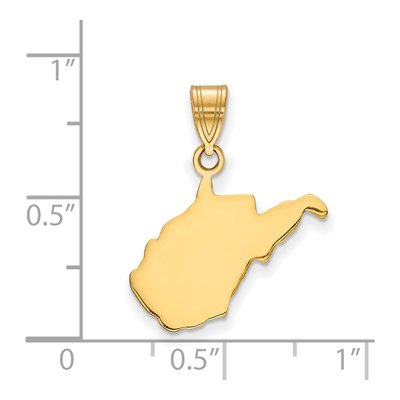 Gold-Plated Sterling Silver West Virginia State Pendant – view 2