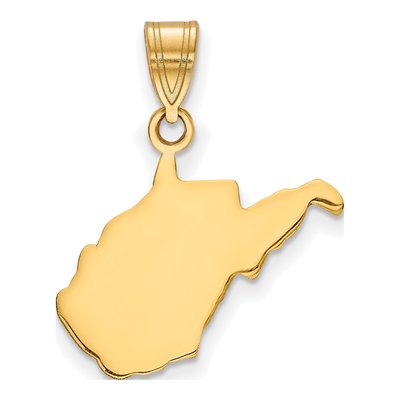 Gold-Plated Sterling Silver West Virginia State Pendant