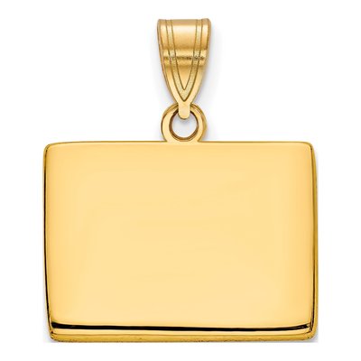 Gold-Plated Sterling Silver Wyoming State Pendant