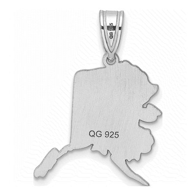 Sterling Silver Alaska State Pendant – view 5
