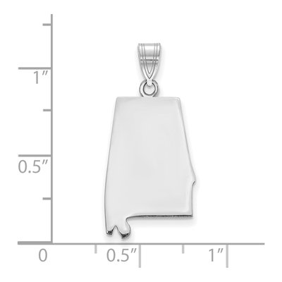 Sterling Silver Alabama State Pendant – view 4