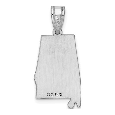 Sterling Silver Alabama State Pendant – view 5