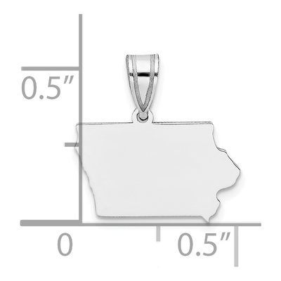 Sterling Silver Iowa State Pendant – view 4