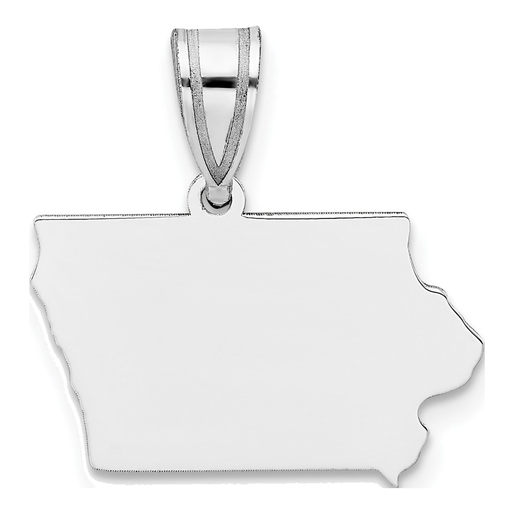 Sterling Silver/rhodium-Plated Iowa State Pendant