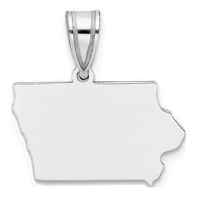 Sterling Silver Iowa State Pendant