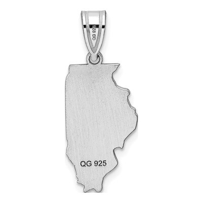 Sterling Silver Illinois State Pendant – view 5