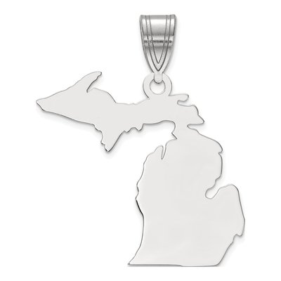 Sterling Silver Michigan State Pendant