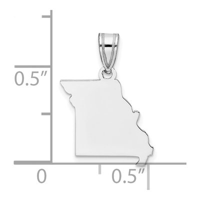 Sterling Silver Missouri State Pendant – view 4