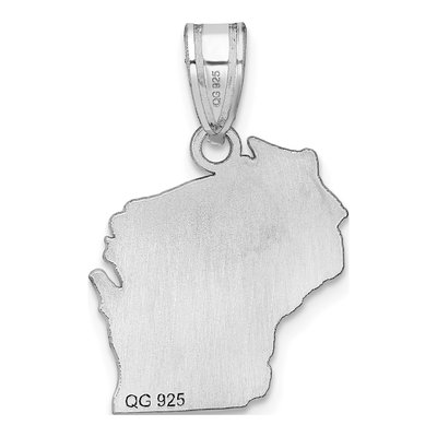 Sterling Silver Wisconsin State Pendant – view 5