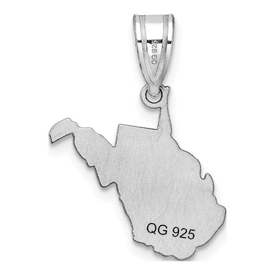 Sterling Silver West Virginia State Pendant – view 5