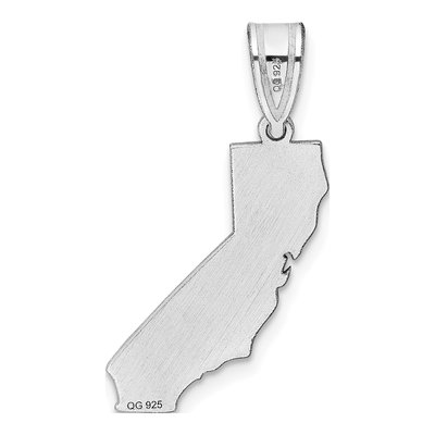 14K White Gold California State Pendant – view 5