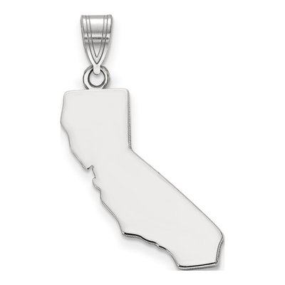 14K White Gold California State Pendant