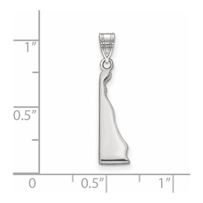 14K White Gold Delaware State Pendant – view 4