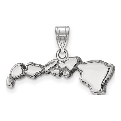 14K White Gold Hawaii State Pendant
