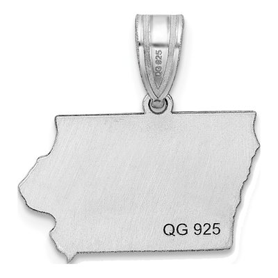 14K White Gold Iowa State Pendant – view 5