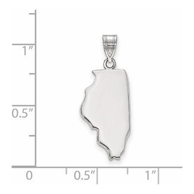 14K White Gold Illinois State Pendant – view 4