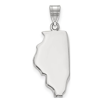 14K White Gold Illinois State Pendant