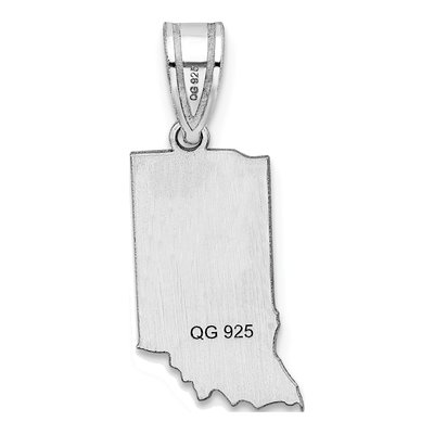 14K White Gold Indiana State Pendant – view 5