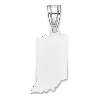 14K White Gold Indiana State Pendant