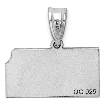 14K White Gold Kansas State Pendant – view 5