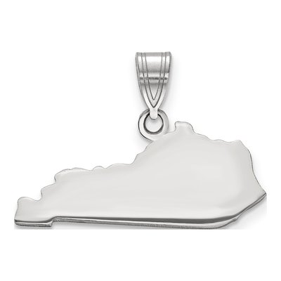 14K White Gold Kentucky State Pendant