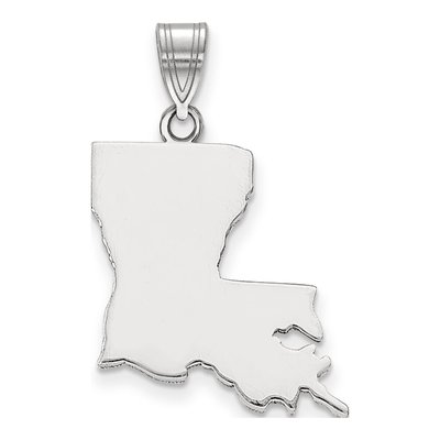 14K White Gold Louisiana State Pendant