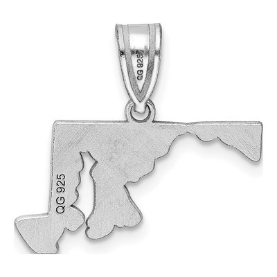 14K White Gold Maryland State Pendant – view 5