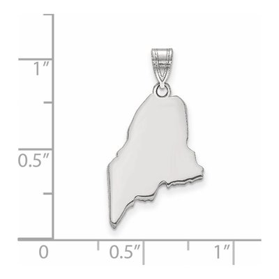 14K White Gold Maine State Pendant – view 4