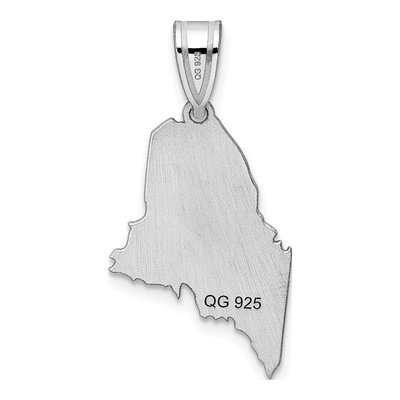 14K White Gold Maine State Pendant – view 5