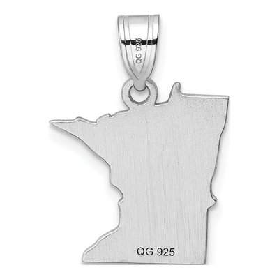 14K White Gold Minnesota State Pendant – view 5