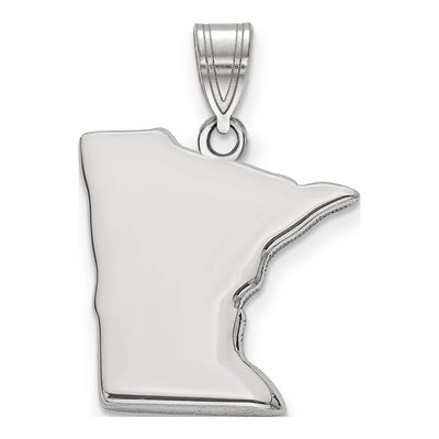 14K White Gold Minnesota State Pendant