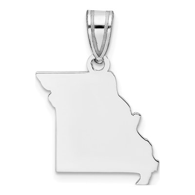 14K White Gold Missouri State Pendant