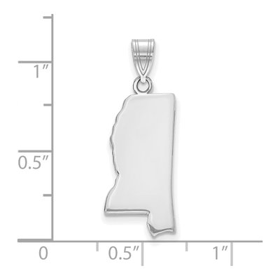 14K White Gold Mississippi State Pendant – view 4