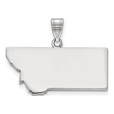 14K White Gold Montana State Pendant