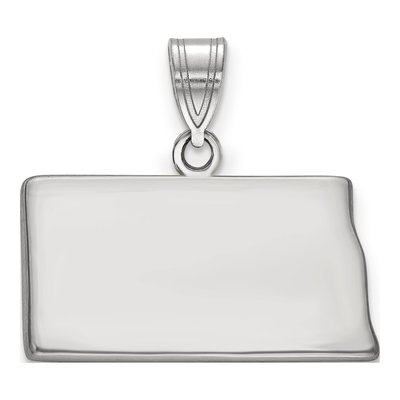 14K White Gold North Dakota State Pendant