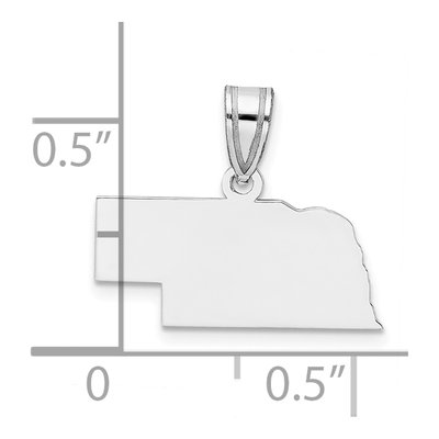 14K White Gold Nebraska State Pendant – view 4