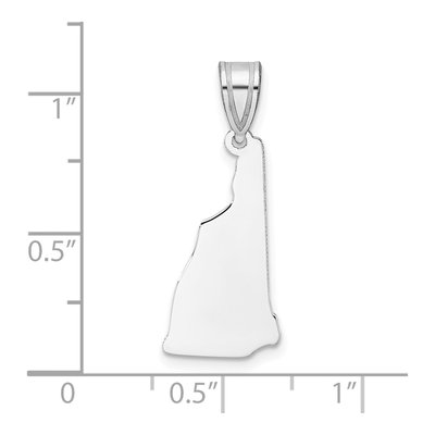 14K White Gold Hampshire State Pendant – view 4