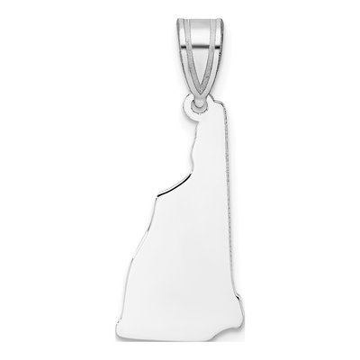 14K White Gold Hampshire State Pendant
