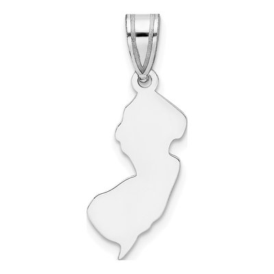 14K White Gold Jersey State Pendant